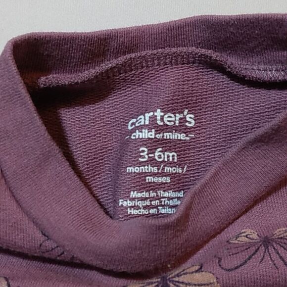 3-6 Months Carter's Girls' Purple Butterfly Romper - Picture 3 of 5